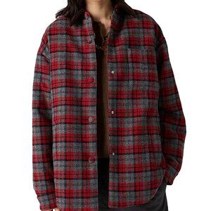 Medium-Weight Plaid Check Down Jacket